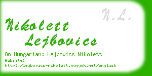 nikolett lejbovics business card